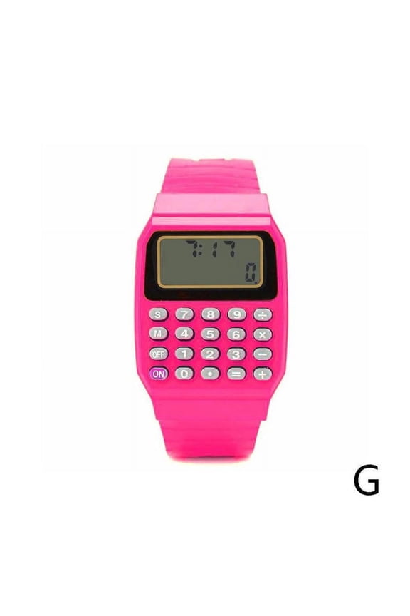 Retro Geek 80sual Calculator Mens Womens Wrist 7 Digital Colour Watch