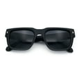 thumbnail image 1 of Retro Gentlemanly Hipster Thick Horn Rim Rectangular Sunglasses Matte Black - Black, 1 of 8