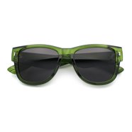 Color Mirror Retro Sunglasses - Vintage Flat Top Bridge Dad Shade With UV400 Protection