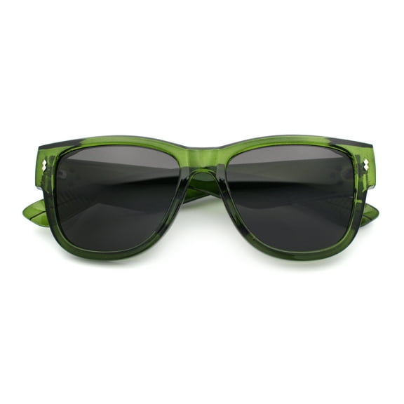 Retro Gentlemanly Vintage Style Horn Rim Hipster Plastic Sunglasses Green - Black