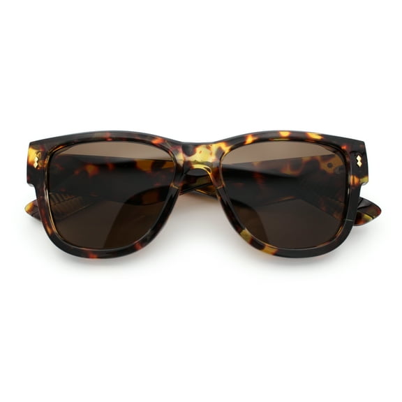 Retro Gentlemanly Vintage Style Horn Rim Hipster Plastic Sunglasses Tortoise - Brown