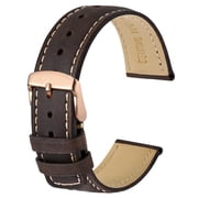 Retro Genuine Leather Watch Straps,22mm Replacement Watch Band with Stainless Steel Buckle