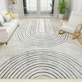 thumbnail image 1 of Retro Geometric Black And White Lines Area Rug, Abstract Distressed Medieval Stripes Farmhouse Rugs, Machine Washable Breathable Durable Carpet For Front Entrance, 1 of 7