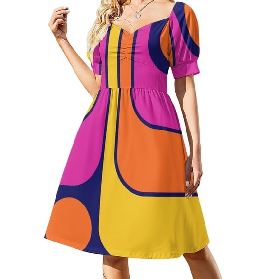 Retro Geometric Design 639 Sleeveless Dress cocktail dresses summer dress woman 2024 trendy
