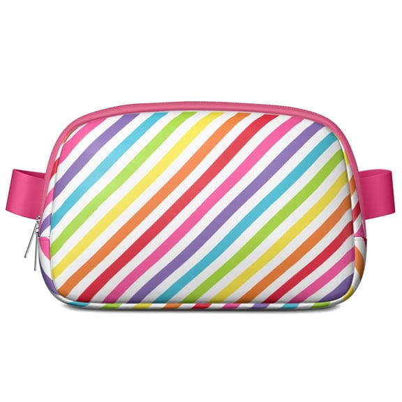 Retro Geometric Fanny Pack – Fashion Belt Bag with Vintage Aesthetic & Colorful Patterns