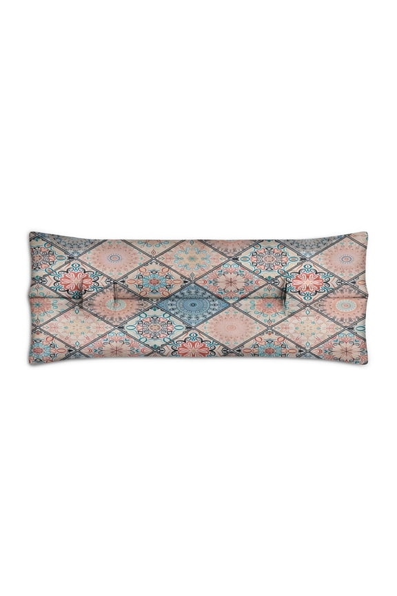 Retro Geometric Mastectomy Pillow for Car - Post Surgery Seatbelt Cushion, Boho Style, Double Straps