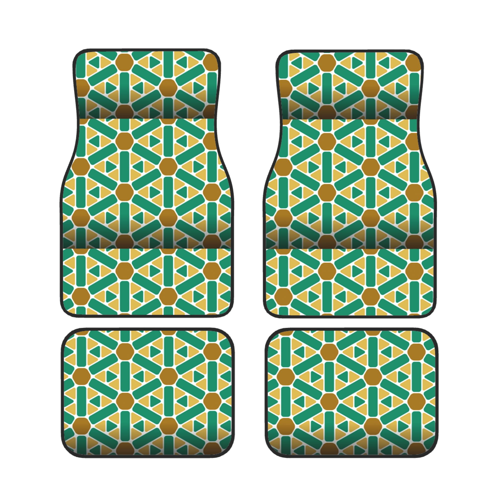 Retro Geometric Pattern Universal Fit Carpet Floor Mats For Car Suv Van ...