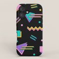 Retro Geometric Shapes Black Tough Case for Apple iPhone, Polycarbonate ...