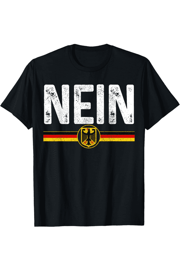 Retro Germany Nein T-Shirt Vintage German Federal Eagle Graphic Tee Distressed Deutschland Pride Unisex Adult Apparel