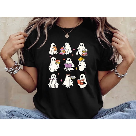 Inference Interpretation Retro Ghost Reading Books Teacher Librarian T-Shirt - Walmart.com