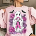 thumbnail image 1 of Retro Ghost Ribbon Breast Cancer Awareness Sweatshirt, Breast Cancer Is Boo Sheet Sweatshirt, Spooky Breast Cancer Ghost Sweatshirt, Halloween Floral Ghost Sweatshirt, 1 of 5