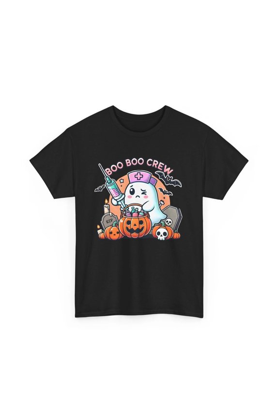 Retro Ghost T-Shirt, Boo Boo Crew nurse Tee, Paranormal Graphic Shirt