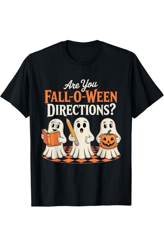 Retro Ghost Teacher Fall O Ween T Shirt Size S-5XL