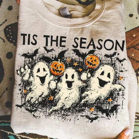 Retro Ghosts Tis The Season Checkered Halloween Shirt, Ghost Checkers Halloween Trendy Fall Shirt, Retro Cute Ghost Spooky Season Shirt