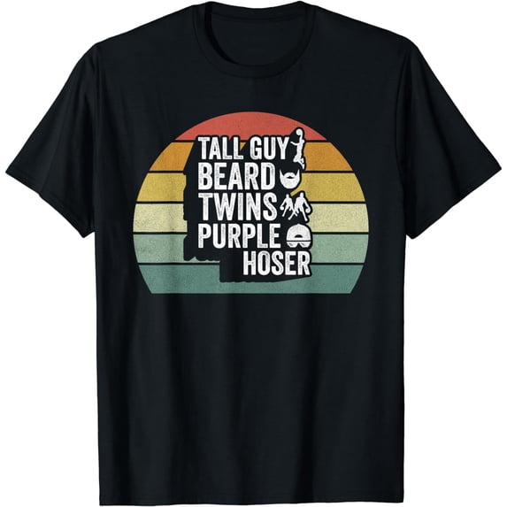 Retro Gifts Kids Dude Tall Guy Beard Twins Purple Hoser T-Shirt