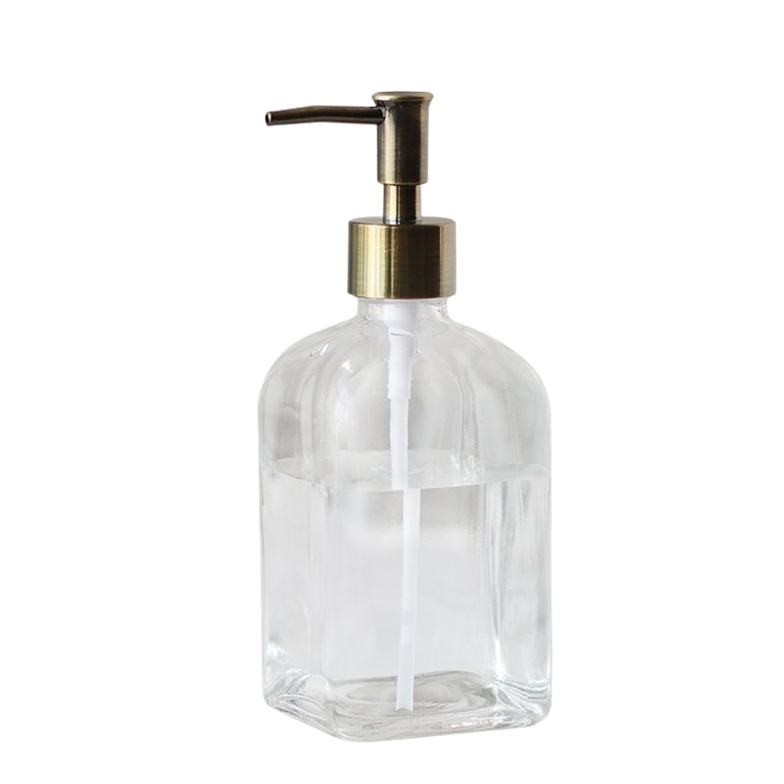 Retro Glass Soap Dispenser With Pump Light Luxury Hotel Lotion Press Bottle 450ml