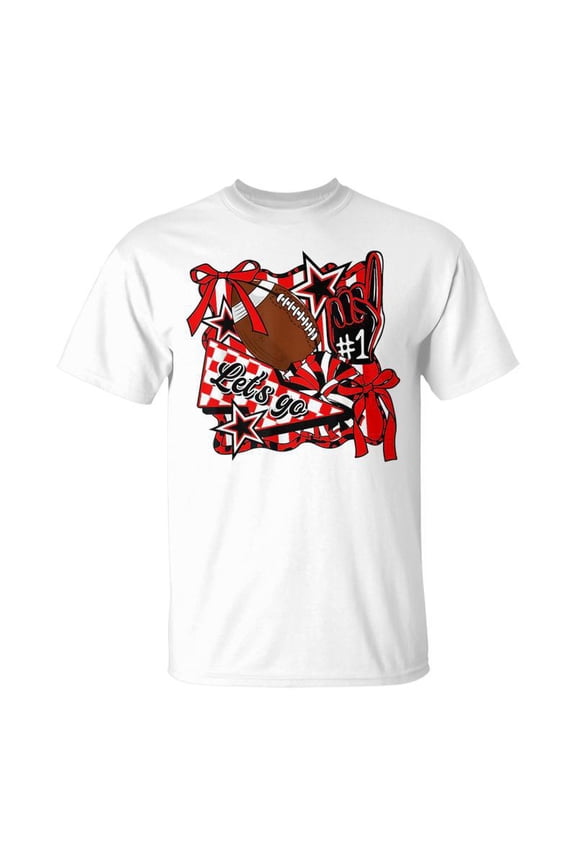 Retro Go Cheer Sports Team Cheerleader Cheerleading Red TShirt