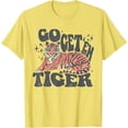 thumbnail image 1 of Retro Go Get'Em Tiger Easy Sport Softstyle Unisex T-Shirt,Cornsilk Color,Size L, 1 of 5