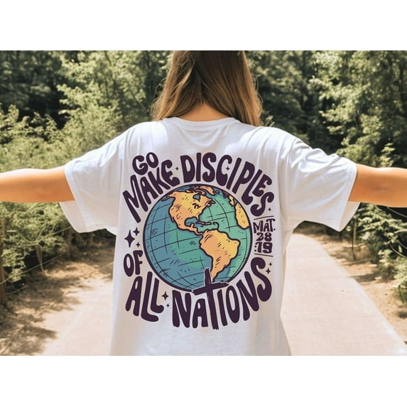 Retro Go Make Disciples Shirt, Christian Streetwear Shirt, Vintage Men Bible Shirt, Christian Dad Hoodie Shirt, Commercial Use Christian Shirt