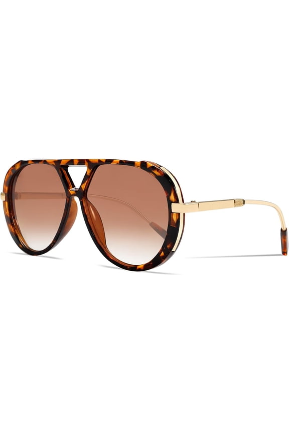 Retro Gold Aviator Sunglasses for Women Men, 2025 Metal Oversized 70s Aviators Black Sun Glasses