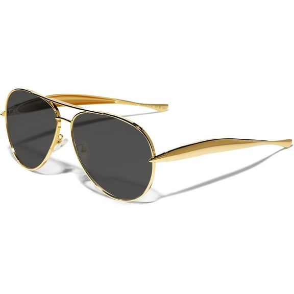 Retro Gold Aviator Sunglasses for Women Men, 2025 Metal Oversized 70s Aviators Sun Glasses
