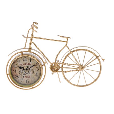 Retro Gold Clock, Multifunctional Simple Clock Desktop Silent Clock for Living Room Study Room Cafe Decor