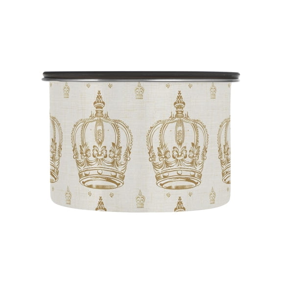 Retro Gold Crown Airtight Coffee Bean Canister 17oz Food Storage Containers with Lids For Gournd, Tea, Sugar, Flour, Rice, Cereal, Candy Cookie Jar