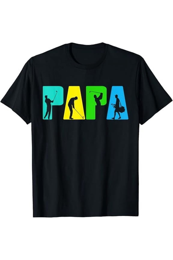 Retro Golfing Papa Golfer Shirt. Golf Gifts For Fathers Day