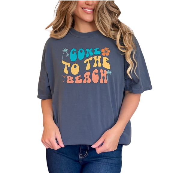 Retro Gone to the Beach Graphic Tee, Colorful Summer Shirt, Vintage Vacation T-Shirt, Fun Beachwear Top, Trendy Graphic Tee, Denim Comfort Colors T-Shirt, Small