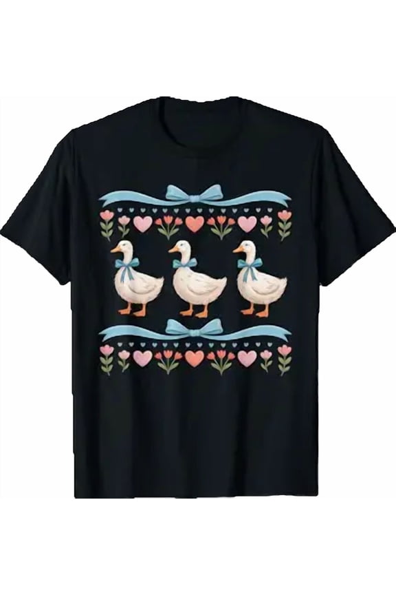 Retro Goose 1980's Blue Ribbon Vintage 80s Coquette Style T-Shirt