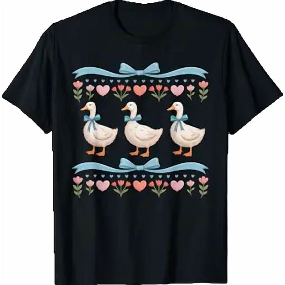 Retro Goose 1980's Blue Ribbon Vintage 80s Coquette Style T-Shirt