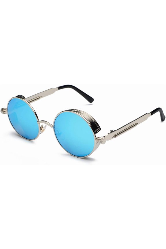 Retro Gothic Steampunk Sunglasses for Women Men Round Lens  Frame