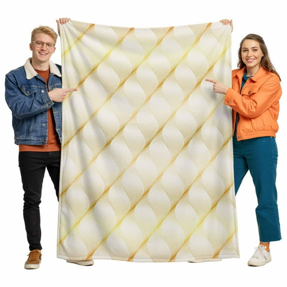 Retro Gradient Flannel Blanket for Bed,Travel and Camping, Yellow Abstract Geometric Super Soft Cozy Blanket for All Seasons 40"x50"