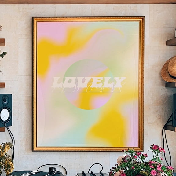 Retro Gradient Poster Room Decor Y2K Decor Grainy Gradient Aura Poster Don'T Overthink Quote Psychedelic Home Decor