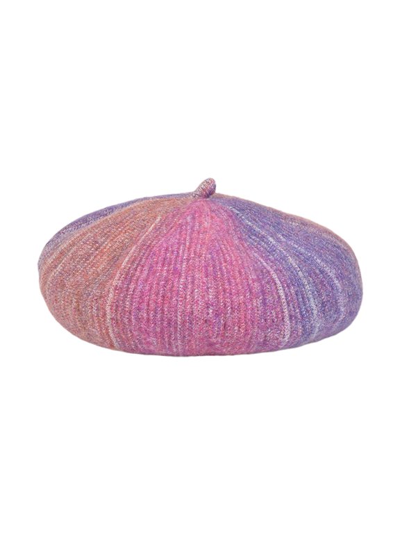 Retro Gradient Wool Knitted Beret Personality Simple Fashion Knitted Cap Accessories Knitted Hat Wild Outdoor