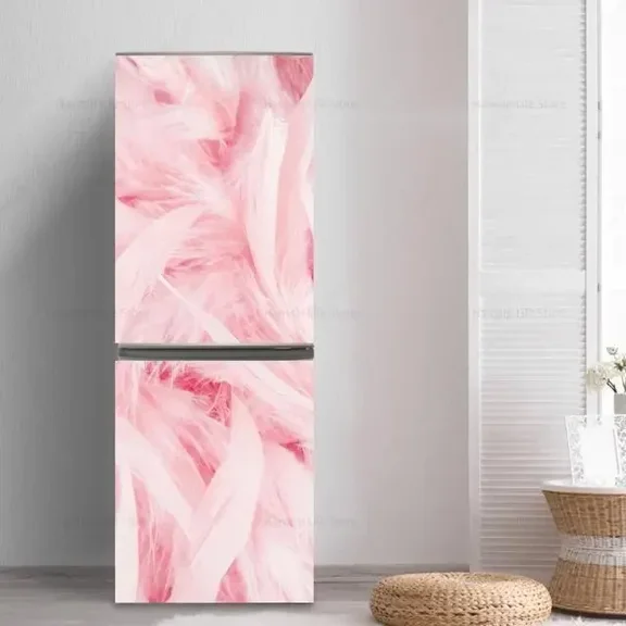 Retro Graffiti Fridge Door Mural Sticker Waterproof PVC Village Vintage Poster Teleph Design Refrigerator Door Art Stickers