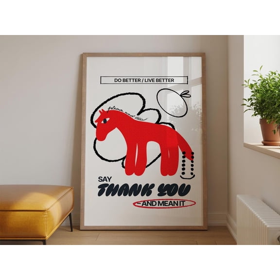 Retro Graphic Design Hand Drawn Printable Wall Decor Unframed Paper Print