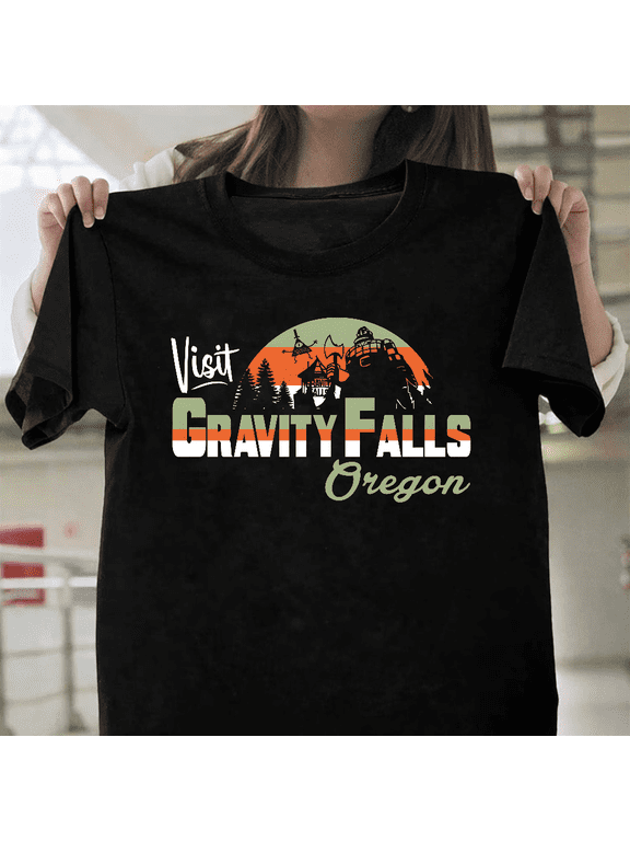Retro Gravity Falls Inspired Scenic Adventure Graphic Unisex T-Shirt, up to size 3XL.