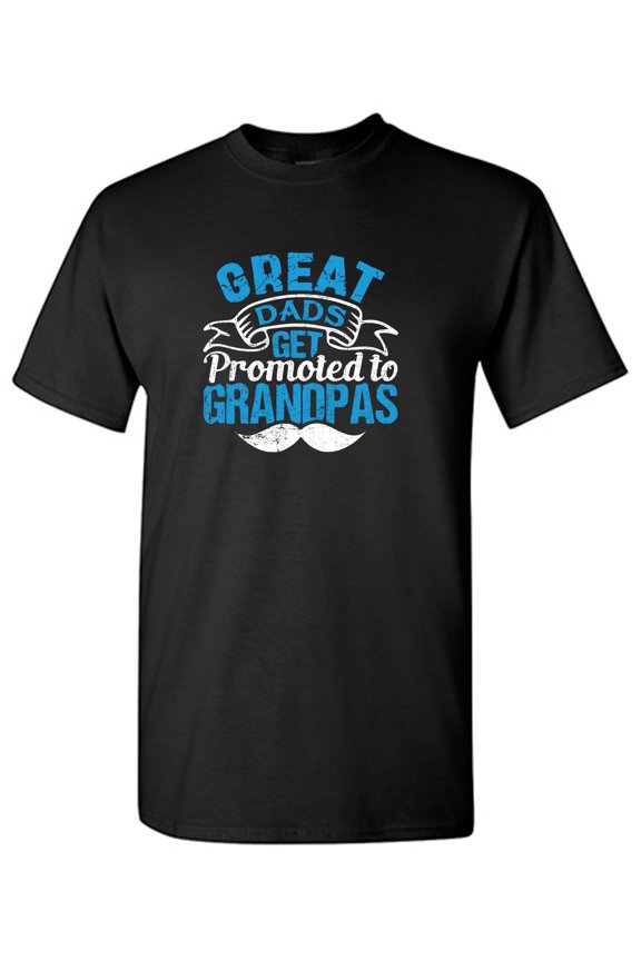 Retro Great Dads Get Promoted To Grandpas Men's Graphic T-Shirt Funny Father's Day Gift Short Sleeve Tee