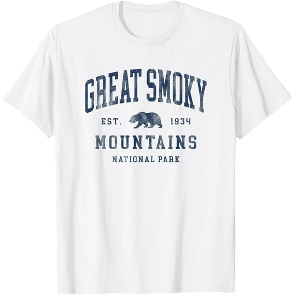 Retro Great Smoky Mountains Mens Womens Hiking T-Shirt