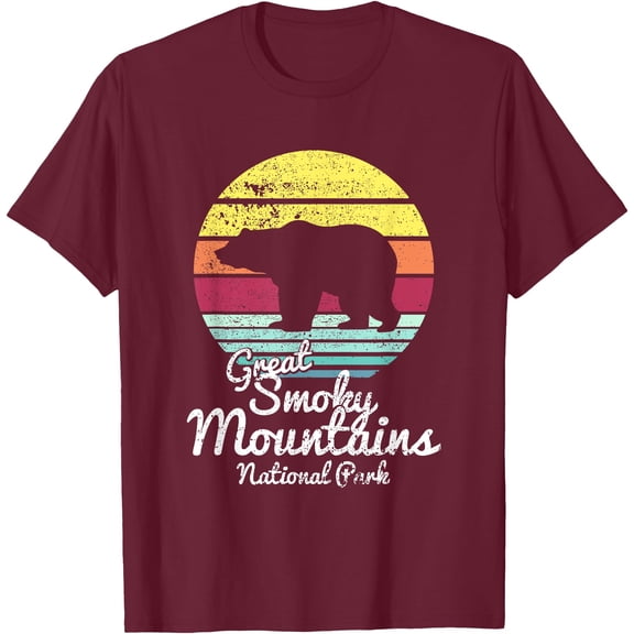 Retro Great Smoky Mountains National Park Bear Unisex T-Shirt for Men Women Kids Toddler