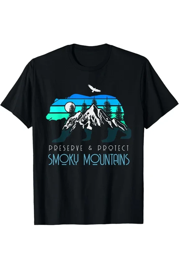 Retro Great Smoky Mountains National Park Bear Vintage T-Shirt Unisex S-5XL Hot Trending Shirt, Vintage Birthday Gift