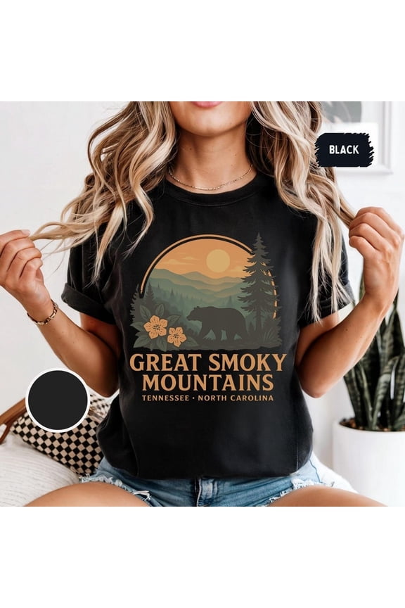 Retro Great Smoky Mountains National Park T-shirt, Nature Lover Apparel, Mountains Graphic Tee, Outdoor Adventure gift Hiking