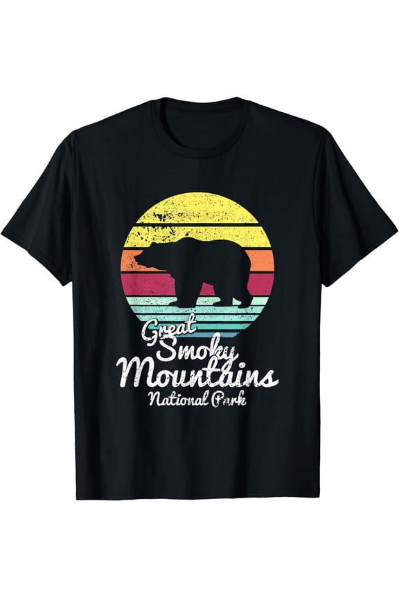 Retro Great Smoky Mountains National Park TN Bear T Shirt