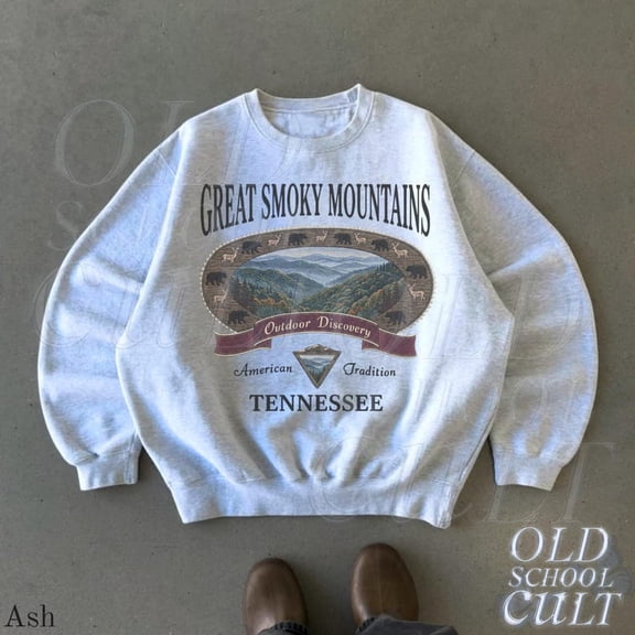 Retro Great Smoky Mountains Tennessee Sweatshirt, Vintage 90s Mountain Graphic, Hiking Outdoor Gift