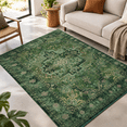 Area Rug Under Dinner Table Retro Green Area Rug 7x9 For Living Room Distressed Medallion Dining ...