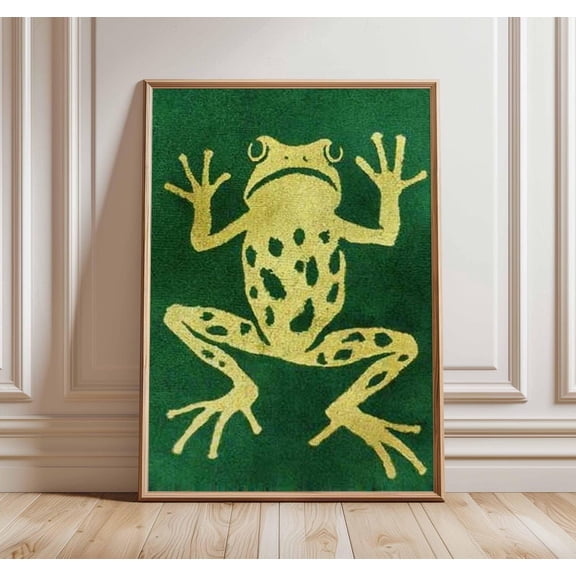 Retro Green Frog Mid Century Poster Unframed Paper Print