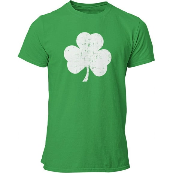 Retro Green Irish Distressed Shamrock T-shirt St Patricks Day Mens Ireland , Green, Medium
