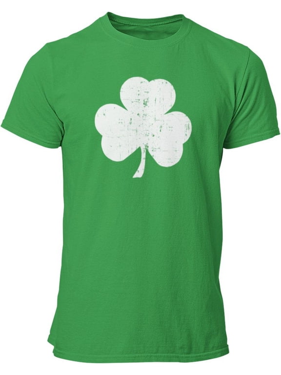 Retro Green Irish Distressed Shamrock T-shirt St Patricks Day Mens Ireland Pride Tee Shirt,Green,Large