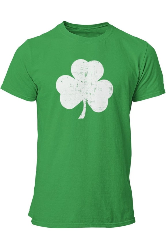 Retro Green Irish Distressed Shamrock T-shirt St Patricks Day Mens Ireland